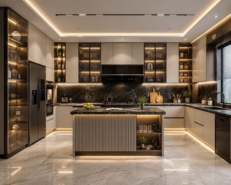 U shape kitchen